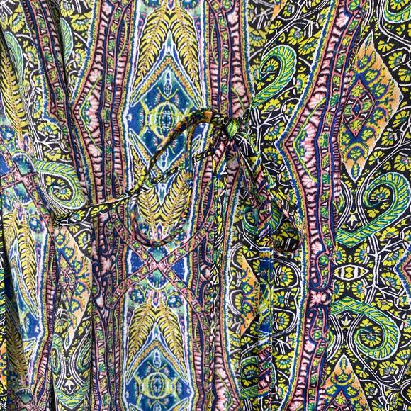 VICTORIAS SECRET Paisley Kimono Robe Geometric Multicolor Satin Womens Sz XS NWT - Picture 6 of 10